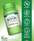Nature's Truth Biotin 10000mcg Rapid Release Softgels 100 Count NonGMO and Gluten Free Supplement