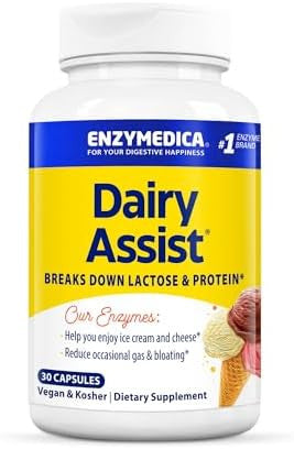 Enzymedica Dairyassist Digestive Enzymes For Complete Dairy Digestion & Lactose Intolerance 30 Count
