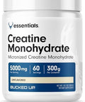 Bucked Up Pure Micronized Creatine Monohydrate For Women And Men - Easy To Mix And Unflavored - 5G Per Serving - 60 Servings - 300 Grams Per Container