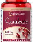 Puritan'S Pride Cranberry Fruit Concentrate Plus Vitamin D3-180 Softgels