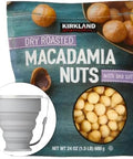 Kirkland Signature Dry Roasted Macadamia Nuts, 1.5 lbs. Item 1195303. Bundle with MORALZA Silicone Collapsible Cup 200ml - 2 Items