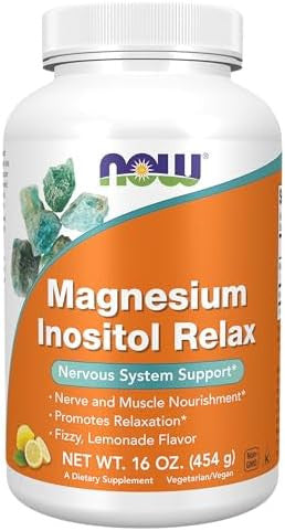 Now Foods Supplementspowder Magnesium Inositol Relax Nervous System Support Fizzy Lemonade Flavor 16Ounce