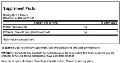 Swanson Broken Cell Wall Chlorella 500 mg 360 Tabs 2 Pack