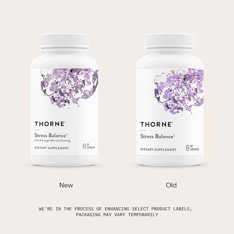 Thorne - Stress Balance - Adrenal Support Supplement With B Vitamins Vitamin C Ashwagandha Ginseng & Zinc - Third-Party Certified - Gluten Dairy & Soy-Free 60 Capsules