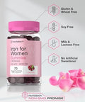 Horbaach Iron Gummies for Women 70 Count Grape Flavor Supplement with B Vitamins Folate and Zinc Vegan NonGMO and Gluten Free