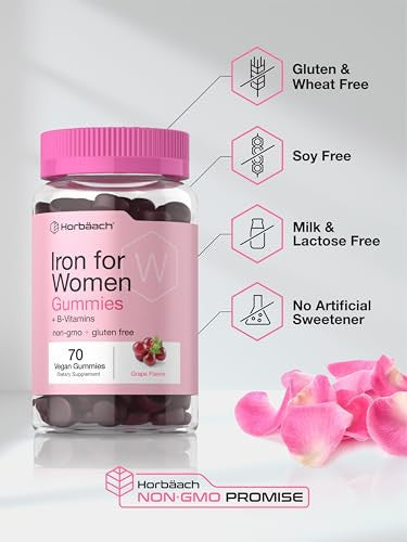 Horbaach Iron Gummies For Women 70 Count