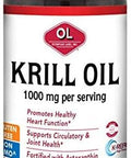 Olympian Labs Antarctic Krill Oil 1000Mg Caps With Astaxanthin Omega3 Epa Dha Immune Joint & Brain Support 60 Softgels