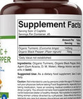 Brieofood Organic Turmeric With Black Pepper 1500Mg, 45 Servings, Vegetarian, Gluten , 90 Vegetarian Tablets