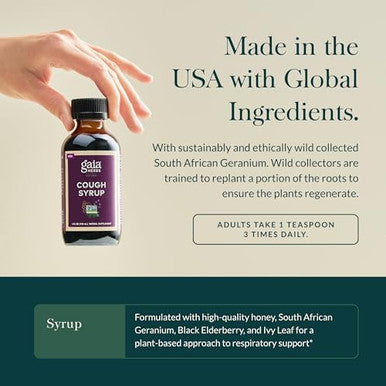 Gaia Herbs Cough Syrup Original Soothes Occasional Dry Coughs With Honey Ivy Leaf Black Elderberry 4 Fl Oz