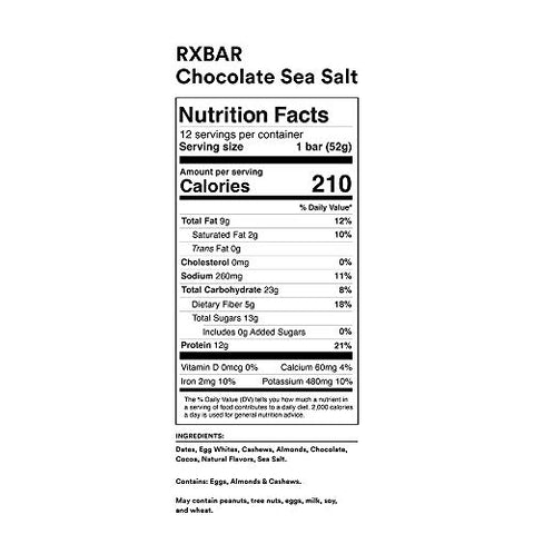 RXBAR Protein Bar, Variety Pack, 2 Flavors (24 Bars)