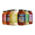 Sonoma Gourmet Pasta Sauce Variety Pack | 6 Flavors: Lemon Herb Ricotta, Vodka Cream, Kale Pesto, Creamy Tomato Parmesan, Cherry Tomato Basil & Roasted Garlic | No Sugar Added | Non-GMO | 25oz Jars