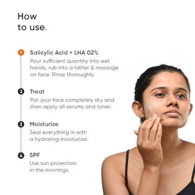 Minimalist Face Wash For Oily Acne Prone Skin | Salicylic Acid 2% Anti Acne Face Cleanser With Lha & Zinc | Sulphate Free Gentle Bha Liquid Exfoliant | For Women & Men | 3.4 Fl Oz / 100 Ml