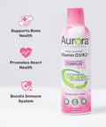 Aurora Nutrascience Mega Liposomal Vitamin D3K2+ VIT C and Liquid Glutathione + VIT C Bottle Bundle Support in Cognitive Health and Immune System 32 Servings Each