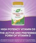NatureS Way Vitamin D3 Max Supports Healthy Bones And Teeth Supports Immune Health 125Mcg Per Serving 240 Softgels