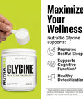 Nutrabio Glycine Powder - Glycine Supplement- Free Form Amino Acid Supplement - 1000Mg Serving - 150G 150 Servings