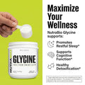 Nutrabio Glycine Powder - Glycine Supplement- Free Form Amino Acid Supplement - 1000Mg Serving - 150G 150 Servings