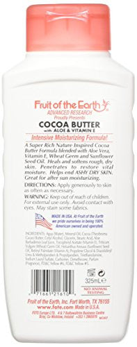 Fruit Of The Earth Smooth Hydrating Cocoa Butter With Aloe & Vitamin E Skin Care Lotion 16 Oz