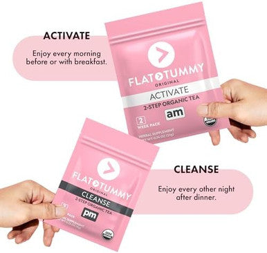 Flat Tummy Detox Tea (2 Week Program) " 2Step Detox Tea To Boost Energy & Reduce Bloating All Natural Detox Cleanse W/ Green Tea Lemon Balm Dandelion Fennel & More Digestion Support
