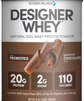 Designer Wellness Whey Natural Whey Protein Powder With Probiotics Fiber And Key Bvitamins For Energy Gluten Gourmet Chocolate 2 Lb