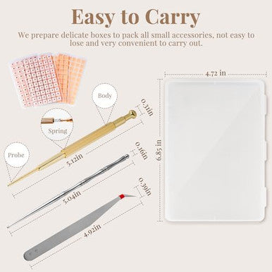 Goclimber Ear Seeds Acupuncture Kit Auricular Sticker Kit With Ears Seed Acupressure Ear Chart Acupuncture Pen Tweezers 1080Pcs