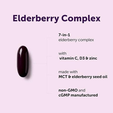 Micro Ingredients Elderberry Complex With Zinc & Vitamin C 360 Softgels 7-In-1 With D3 Oil Of Oregano Quercetin & Ginger Made With Mct & Elderberry Seed Oil