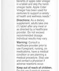 21St Century Apple Cider Vinegar 300Mg Tablets 250 Count