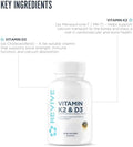 Revive Md Vitamin D3 & K2 Supports Bone Health & Muscle Strength K2 & D3 Vitamin Supplement For Women & Men Health & Brain Function (60 Servings)