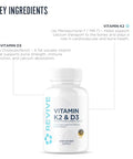 REVIVE MD Vitamin D3 and K2 Supports Bone Health and Muscle Strength K2 and D3 Vitamin Supplement for Women and Men Health and Brain Function