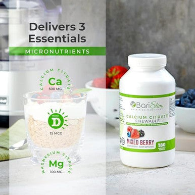 Barislim Bariatric Calcium Citrate & Complete Chewable Bariatric Multivitamin - Bariatric Vitamin And Supplement For Post Bariatric Surgery Including Gastric Bypass And Gastric Sleeve