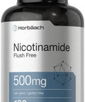 Horbaach Nicotinamide 500mg 180 Capsules Flush Free Dietary Supplement NonGMO and Gluten Free Vitamin