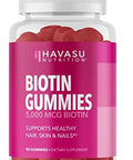 5000Mcg Biotin Gummies For Hair Skin And Nails Vegan Supplement For Women And Men Glp1 Nutritional Support Vitamin B7 Strawberry Flavor 90 Count