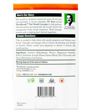 Therabreath Dry Mouth Lozenges Kit Mandarin Mint And Tart Berry Eachsugar Xylitol Formula Saliva Support Flavor Variety 100 Ct