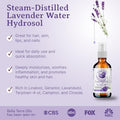 Bella Terra Oils - Hydrosol Water 16Oz - Luxurious Lavender Organic Lavender Water Packed With Essential Minerals & Amino Acids Ultimate Skin Quencher