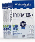 Vitauthority Hydration Electrolyte Powder Packets Blend Magnesium Calcium Sodium Potassium Coconut Water + Vitamin C & B12 Sugar-, Vegan, Non-Gmo, Energy & Immune Support, 18 Servings Blue Raspberry Flavor