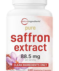 Micro Ingredients Pure Saffron Extract 240 Veggie Capsules 2-In-1 Formula With High Absorption Fat-Soluble Vitamin C Mood Vision & Heart Support Filler Free