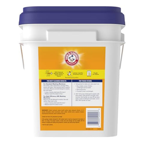 Arm & Hammer Powder Laundry Detergent Professional Soap For Washing Clothes 290 Loads Free And Clear Bulk 18Lb Pail