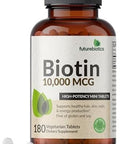 Futurebiotics Biotin 10000 Mcg High Potency Tablets Supports Healthy Hair Skin & Nails & Energy Production Nongmo 360 Vegetarian Tablets