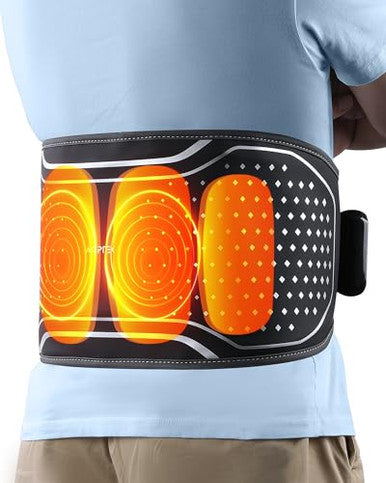 Agptek Cordless Heating Pad With Massager For Lower Back Pain Relief Heated Waist Belt Wrap Back Brace Lumbar Support With Heat Vibration 3 Levels Adjustable Touchscreen s For Dad Mom