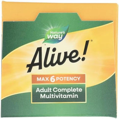 Nature'S Way Alive Max6 Potency Adult Complete Multivitamin, With Vitamins A,C, E & B-Vitamins Including Methyl B12 & Folate, Supports Energy Metabolism, No Added Iron, 90 Capsules (Packaging May Vary)
