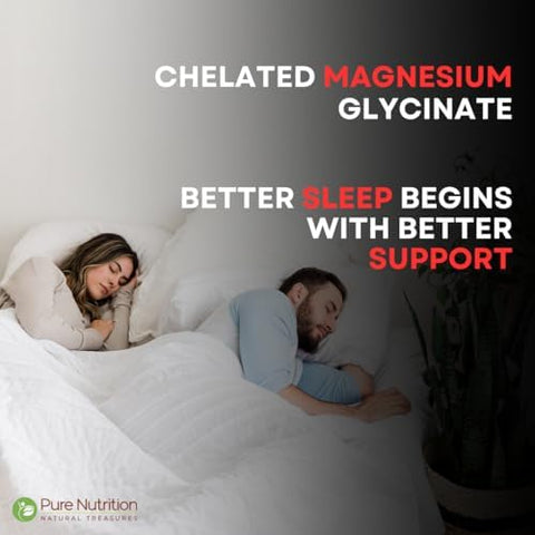 Pure Nutrition Chelated Magnesium Glycinate Supplement 120 Vegan Tablets 2000Mg Per Serving.