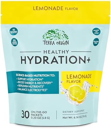 Terra Origin Healthy Hydration+ Tropical Splash Electrolyte Powder Packets After Alcohol Aid With Dhm Mango Passionfruit Citrus Flavor 30 On The Go Packs