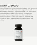 Momentous Vitamin D3 Supplement 5000 IU Capsules for Foundational Health Support NSF Certified for Sport Gluten Free 60 Servings
