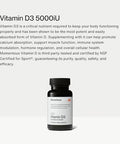 Momentous Vitamin D3 Supplement - 5000 Iu Capsules For Foundational Health Support - Nsf Certified, Gluten Free, 60 Servings