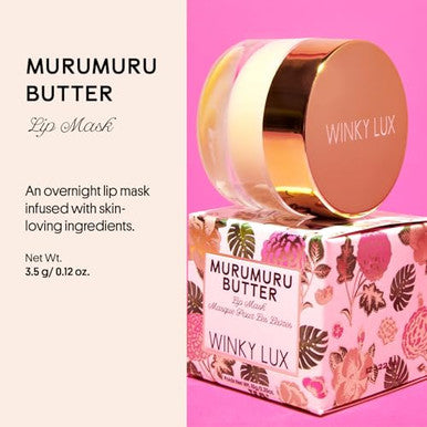 Winky Lux Lip Balm Overnight Lip Treatment Hydrating Murumuru Butter Hyaluronic Acid Power Peptides Vitamin E Moisturizing Glossy Finish