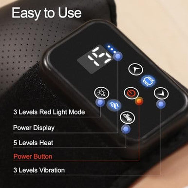 Masgre Red Light Therapy Knee Wrap With Vibration Massage Cordless Knee Massager With Heat And Vibration For Pain Relief s For Women Men Brace For Knee/Joint/Elbow/Shoulder Pain Relief