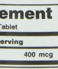 Nature's Bounty Folic Acid400 Mcg. Tabs.