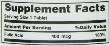 Nature's Bounty Folic Acid400 Mcg. Tabs.