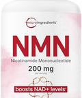 Micro Ingredients Nmn 200Mg Per Serving 120 Veggie Capsules 60 Servings Easily Absorbed Nicotinamide Mononucleotide Form Nad+ Precursor and Nr Supplement Alternative NonGmo Vegan