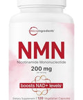 Micro Ingredients Nmn 200Mg Per Serving 120 Veggie Capsules 60 Servings Easily Absorbed Nicotinamide Mononucleotide Form Nad Precursor & Nr Supplement Alternative Non-Gmo Vegan