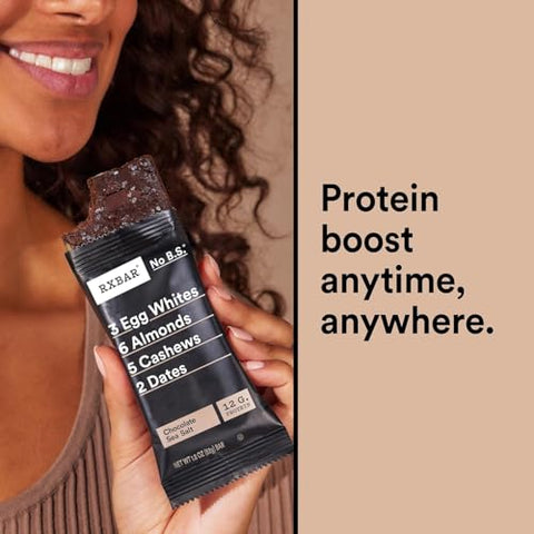 RXBAR Protein Bars, Chocolate Sea Salt, 24 Count Simple Ingredient Snack Bars